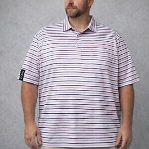 Polo Golf Ralph Lauren Stretch Lisle Short Sleeve Polo Striped Men's SIze XXL